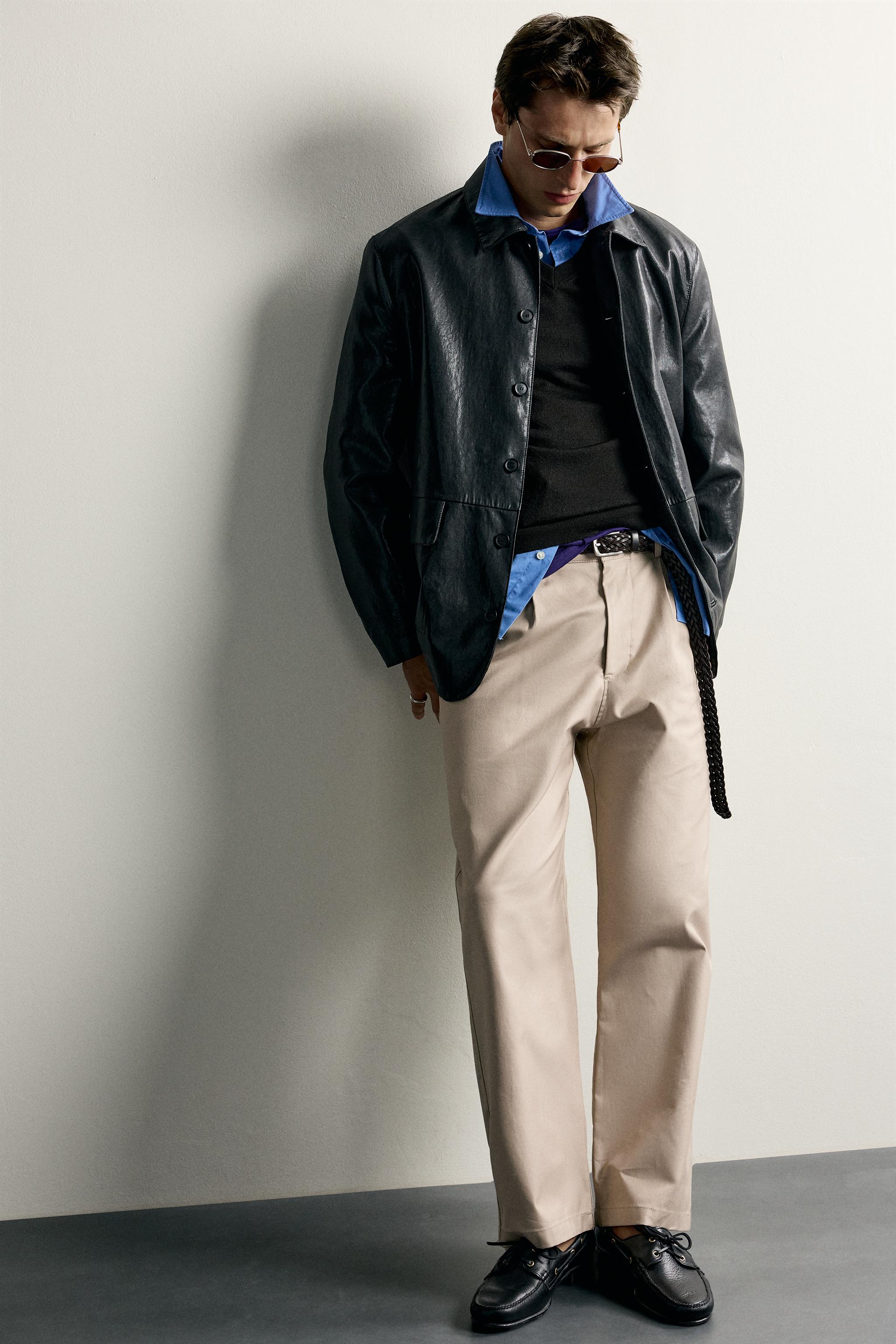 STRAIGHT FIT PLEATED PANTS